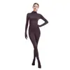 Macacão Colado Transfronteiriço com Mãos e Pés Parcialmente Cobertos, Zentai de Seda Leite, Fantasia de Dança de Performance Cor Sólida para Halloween