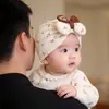 Touca de Bebê Estilo Primavera e Outono à Prova de Vento Protetora da Moleira Touca Indiana para Bebê Menina Recém-nascido Fofa Estilo Coreano Touca Fetal