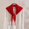 Novo cachecol de tricô triangular de cor sólida em mistura de lã estilo coreano para outono e inverno para mulheres, quente e versátil como protetor de pescoço ou xale