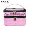 Cross-border Novo Laser Portable Cosmetic Bag Grande Capacidade Cosméticos Saco de Armazenamento Cosmético Portátil Saco de Viagem Saco de Lavagem para o cabelo