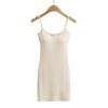 YPFF falda de tirantes para mujer a la moda estilo europeo y americano otoño nuevo estilo ropa interior expansión exterior cepillada con almohadilla en el pecho falda de cadera falda