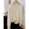 Suéter de punto para mujer 100% lana pura, diseño ajustado, color liso clásico, prenda básica casual para poner debajo