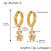 Azucarero Acero Inoxidable Niña Pequeña Circonita Pendientes Chapados en Oro de 18K Panda Rojo Geométrico en Forma de U Pendientes de Lava Pendientes