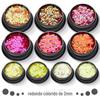 Explosões coloridas mistas redondas nail art lantejoulas ultra-fino laser gradiente esmalte flash diamante pó nail art joias atacado