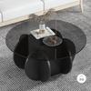 Mesa de Centro para Sala de Estar, Lujo Ligero Moderno Sala de Estar, Pequeña Mesa de Centro Redonda de Placa de Roca para Hogar, Tendencia Ins Minimalista para Balcón
