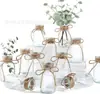 Fornecimento Especial Transfronteiriço de Corda de Cânhamo Vaso de Vidro Jacinto Centro de Mesa para Casa e Casamento Pequeno Vaso Arranjo de Flores Enfeites Decorativos
