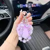 Cadena de Teléfono de Pompones de Felpa Suave con Cuentas de Cristal Llavero Creativo de Cuentas de Cristal Colgante Brillantante Strass Colgante de Bolso de Moda