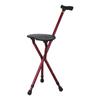 Bastón Silla Plegable al por Mayor para Ancianos, Muletas Plegables con Asiento, Andador de Doble Propósito, Bastón Silla Triangular de Aleación de Aluminio