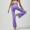 Calças de Perna Larga de Alta Elasticidade com Sensação Nua Primavera e Outono Calças de Yoga com Efeito Peach Butt Outono e Inverno Casuais de Cintura Alta Fitness Flare Calças Compridas
