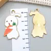 Aleación Huevo de Pascua con Goteo de Aceite Conejo de Dibujos Animados Zanahoria Colgante Joyería DIY Creativa Accesorios para Llaveros