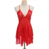 Estilo Deseo Puro Camisola de Encaje Transparente Camisón Set de Lencería Malla Transfronteriza Europea y Americana Ropa de Dormir Sexy 8468
