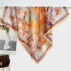 Pañuelo Chal de Seda Retro Estilo Chino para Mujer Cuadrado Grande de 90CM Primavera y Otoño Delgado para Viaje Protección Solar Protección del Cuello Chal Estilo Mamá