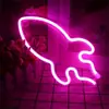 Luzes Decorativas de LED Espaço Arco-Íris Nuvens Trovão Foguete Planeta Relâmpago Luzes Decorativas Festa Bar Luzes de Neon