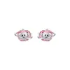 Pendientes de Emoticonos de Manzana Rosa Dulces y Lindos, Pendientes de Moda y Elegantes, Pendientes con Pasador de Plata de Ley 925, Estilo de Alta Gama para Mujeres