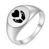 Anillo creativo de acero inoxidable 12MM 22MM redondo liso láser personalizado manos amor anillo anillo de amantes venta al por mayor