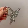 Presilha Garra de Cristal Strass Estilo Coreano para Mulheres, Adequada para Penteados de Coque, Presilha Tubarão com Design Elegante, Acessório de Prendedor para Rabo de Cavalo Alto