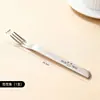 Tenedor de Fruta de Doble Uso de Alta Gama para Restaurante Tenedor de Postre de Dibujos Animados 316L Tenedor de Pastel de Larga Empuñadura para el Hogar Tenedor de Snack de Lujo Accesible