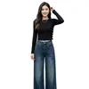 Jeans anchos de moda y versátiles para mujer, nueva colección otoño 2026, corte holgado, adelgazantes, de cintura alta, pantalones rectos fluidos de largo hasta el suelo