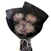 Empaque Floral para Floristería con Acabado de Lujo, Ramo Creativo Colorido y Resistente, Papel Negro Grueso de 160g con Diseño de Fuegos Artificiales para el Festival de Primavera