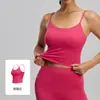 TATABLANOM Sujetador Incorporado Sujetador Deportivo para Mujer Alta Elasticidad Sin Costuras Yoga Fitness Camiseta sin Mangas con Tirantes Copa Fija Anti