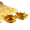 Ornaments de Lingotes de Cristal Amarelo, Pequenos Lingotes, Lingotes Dourados Esmaltados, Tigelas de Tesouro Atratoras de Riqueza, Decorações de Cascalho, Presentes de Inauguração Venda por Atacado
