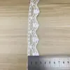 Renda de seda de leite em tule, 2,5 cm, bordada com pequeno código de barras, ideal para peças íntimas e acessórios decorativos no estilo Lolita.