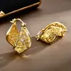 Pendientes Huecos de Diseño de Nicho con Forma de U Retorcida Incrustados con Circonita y Patrón Retorcido, Pendientes de Lujo Ligero Exquisitos Elegantes de Gama Alta