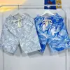 Shorts Florais Tie-Dye de Seda Gelada para Homens, Calça de Cinco Pontos Solta de Verão, Marca da Moda, Shorts de Praia Masculino para Comércio Exterior, Dropshipping