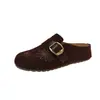 Zapatillas de media punta de suela gruesa con tacón oculto y punta cerrada para mujer 2026 nuevo estilo de otoño para usar en exteriores sandalias muy bonitas para personas perezosas zapatos Birkenstock