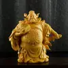 Abanico de Ciprés con Mango de Zhong Kui, Colgante Tallado en Madera Envejecida, Figura de Madera Maciza para la Riqueza y la Bendición, Adorno Artesanal