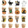 Inserts Retro de Halloween Transfronterizos para Magdalenas, Palillos Seleccionados para Helado de Frutas, Suministros de Decoración para Fiestas de Cumpleaños
