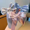 Pinza para el pelo con lazo grande de perlas estilo coreano para niñas dulces, pasador de cinta de princesa, accesorio para el pelo rosa