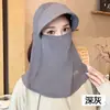 Sombrero de Sol de Cara Completa de Seda de Hielo para Mujer en Verano, Protección UV para Ciclismo al Aire Libre, Protector de Cuello con Máscara Facial Integrada