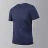 Camiseta Nova de Secagem Rápida de Verão Masculina Tamanho Grande Seda de Gelo Manga Curta Moda Tendência Camiseta Sensação de Frio Roupas para Corrida Esportes Fitness