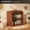 Armário de Armazenamento para Cozinha Doméstica, Porta-Copos para Conjunto de Chá de Bancada, Vitrine de Mesa à Prova de Poeira, Rack de Armazenamento em Madeira de Borracha