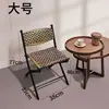 Cadeira Dobrável de Plástico para Varanda Única ao Ar Livre Cadeira de Rattan para Lazer ao Ar Livre Encosto Trançado de Rattan Plástico Cadeira Pequena Cadeira de Imitação de Rattan