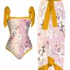 Amazon 2023 Europeia e Americana Nova Edição Fixa Impressa Duas Peças One-Piece Swimsuit Conservador Coberto Hip Skirt Spot Swimsuit