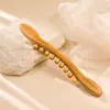 Bastão de Massagem de Sândalo Verde com Nove Contas e Massageador de Chifre para Desbloquear Meridianos, Costas, Pescoço e Massagem de Bem-Estar para o Corpo Inteiro