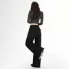Pantalones de Pierna Ancha Traje Negro para Mujer Otoño 2025 Nuevo Gama Alta Cintura Alta Holgados Aspecto Adelgazante Versátil Rectos Casuales