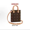 Bolso Tote Monograma Clásico Marca L Piel Genuina Bolso Plegable Estampado Completo para Mujer, Bolso Cruzado de Hombro Versátil de Moda Set