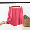 Pantalones Cortos de Modal para Mujer Verano Sueltos Talla Grande Pantalones de Pijama Bolsillo Casual Hogar Pantalones de Pierna Ancha Cintura Media Delgados Pantalones de Tres Piezas