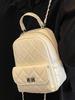 Moda Trendy Verano 2025 Bolso de Mano Pequeño Texturizado Estilo Chanel Mochila Diaria con Cadena Acolchada