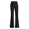 Pantalones de campana de tiro alto ajustados para mujer, nuevo estilo otoño/invierno 2026, pantalones forrados de polar, pantalones de traje a la moda, ajustados, engrosados, ligeramente acampanados