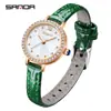 Relógio Feminino Sanda Atacado Transfronteiriço Impermeável Simples de Quartzo Fino e Leve Pérola Moda Pulseira de Couro Relógio Feminino Estudante