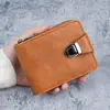 Nueva Cartera Corta para Hombre con Cierre Retro, Gran Capacidad para Uso de Negocios, Múltiples Ranuras para Tarjetas, Pinza para Billetes, Bolsillo para Monedas con Cremallera