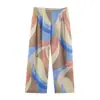 Comercio Exterior 2026 Otoño Nuevo Estilo Europeo y Americano Moda Femenina Casual Holgada Camisa Estampada y Pantalones de Pierna Ancha 3666161
