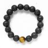 Pulsera de Cuentas de Piedra Volcánica Transfronteriza de Amazon 12 mm Ojo de Tigre Cuentas de Buda Pulsera para Hombre