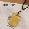 Joyería Chapada en Oro Nuevo Estilo Chino Colgante de Paz y Seguridad Collar de Oro Imitación para Hombres y Mujeres con Colgante de Patrón de Nube Antigua