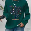 Tamaño Europeo Transfronterizo Suéter con Estampado de Árbol y Mariposas de Dibujos Animados de Colores para Mujer