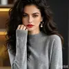 Suéter de punto de cuello medio para mujer, venta al por mayor transfronteriza, otoño e invierno, top de talla grande, artículo popular de exportación para capas base